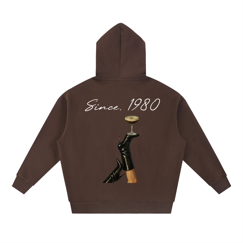 Clarity Espresso Martini Oversized Boxy Fit Fleece Hoodie