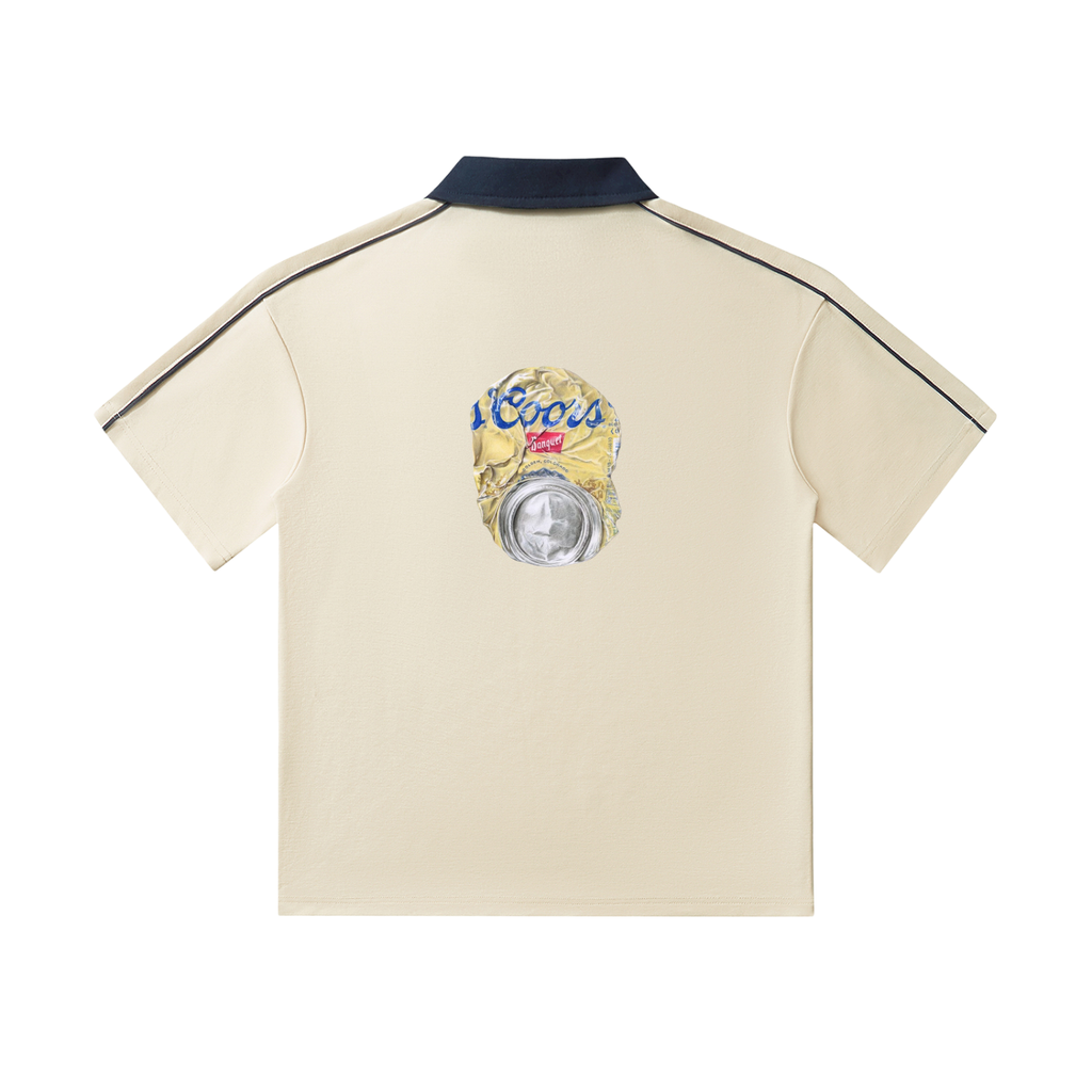 Contrast Collar Short-Sleeve Polo Shirt