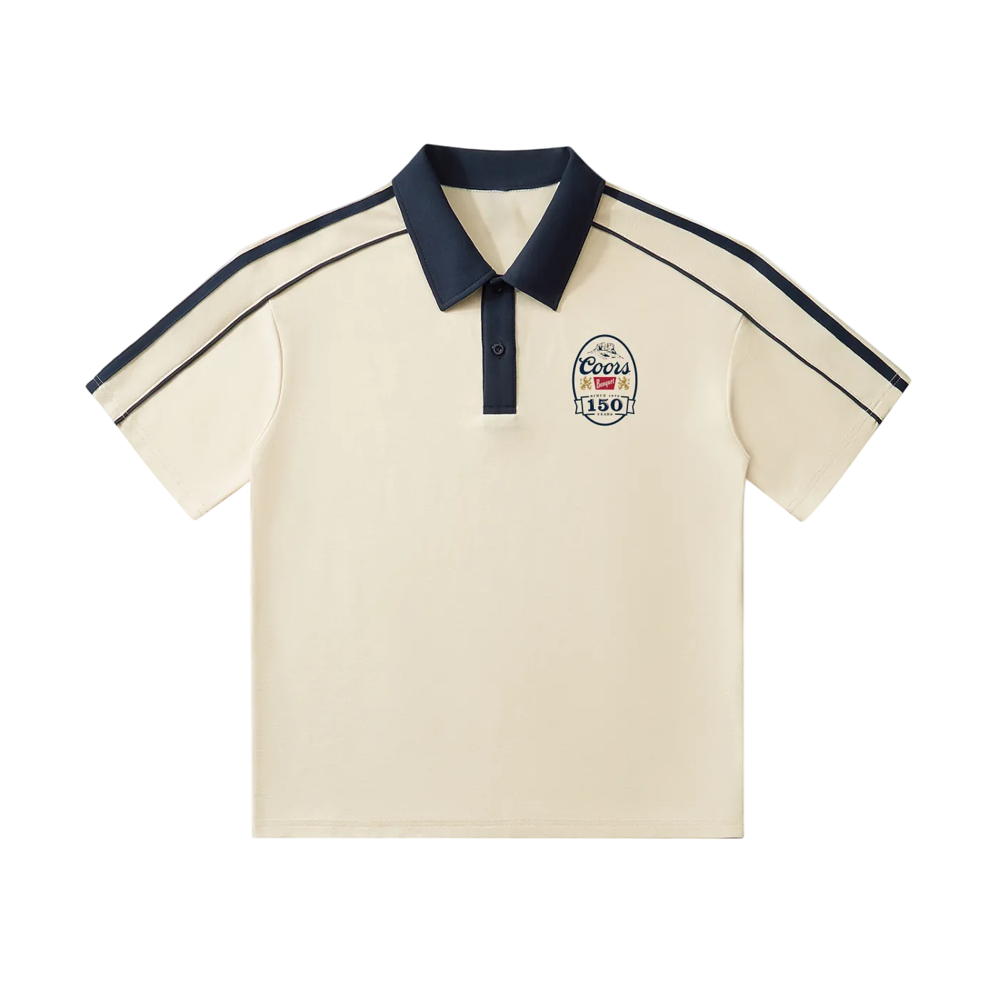 Contrast Collar Short-Sleeve Polo Shirt