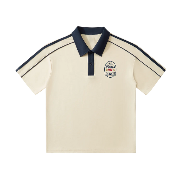 Contrast Collar Short-Sleeve Polo Shirt