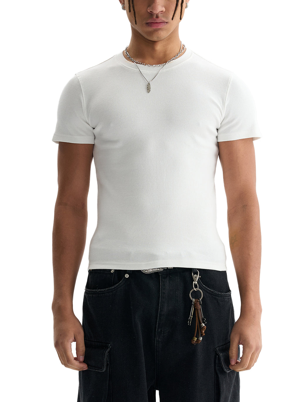 Men's Bodycon Ribbed Crop Top